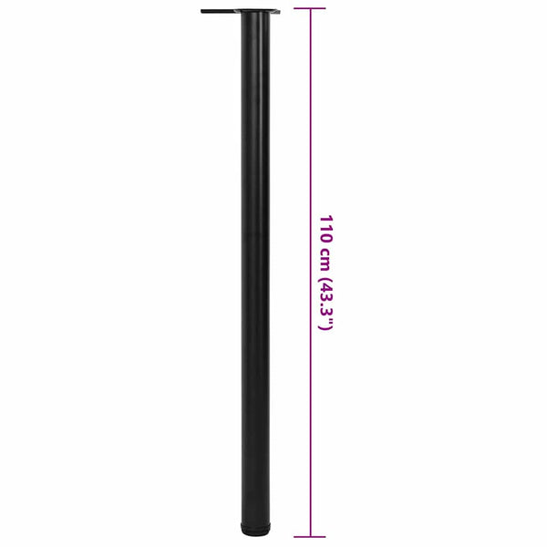 4 höhenverstellbare Tischbeine Schwarz 1100 mm