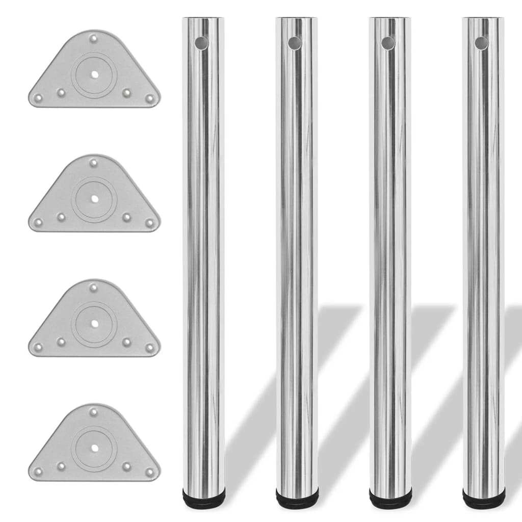 4er Set Höhenverstellbare Tischbeine Chrom 710mm