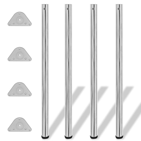 4x höhenverstellbares Tischbein Chrom 1100 mm
