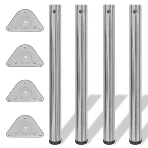 4er-Set Tischbeine, höhenverstellbar, Nickel, 710mm