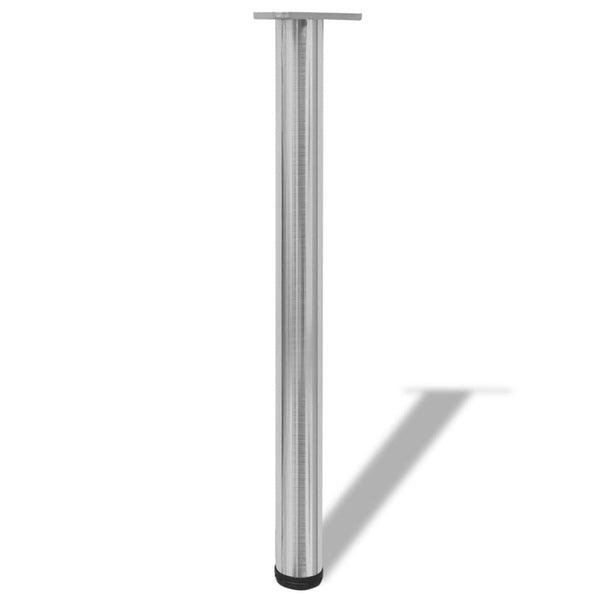4er-Set Tischbeine, höhenverstellbar, Nickel, 710mm