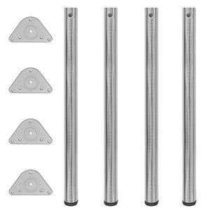 Höhenverstellbare Tischbeine, Nickel gebürstet, 870mm, 4er Set