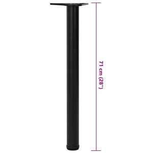4x höhenverstellbares Tischbein Schwarz 710 mm