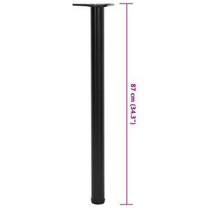 4 höhenverstellbare Tischbeine Schwarz 870 mm