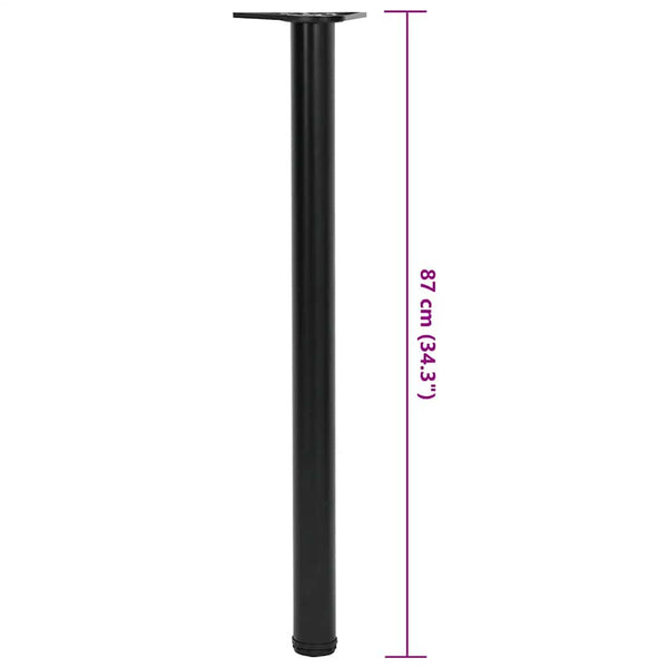 4 höhenverstellbare Tischbeine Schwarz 870 mm