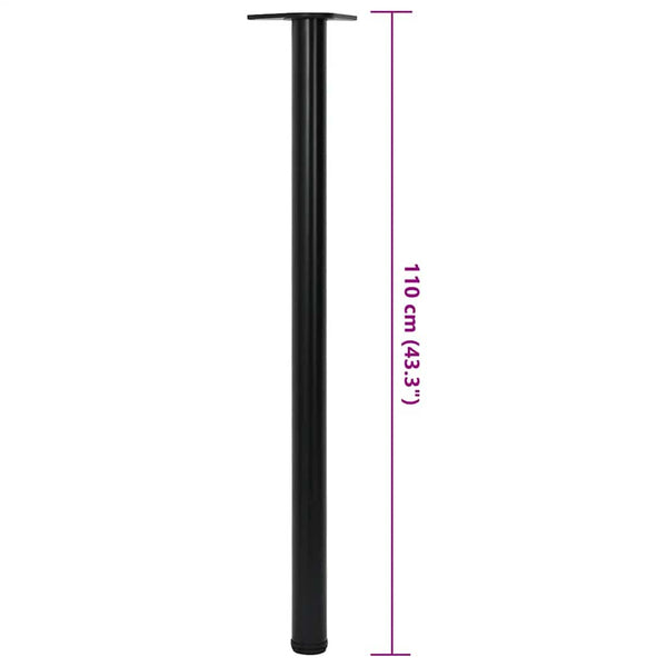 4x höhenverstellbares Tischbein Schwarz 1100 mm