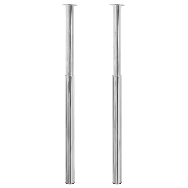 2 x Teleskopfuß Tischfuß Stützfuß Tischbein Chrom 710 mm-1100 mm