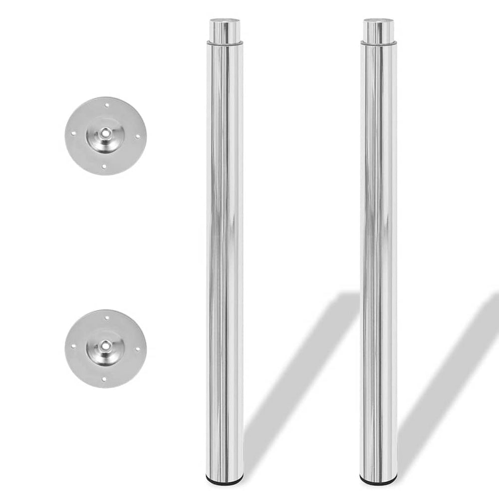 2er Set Teleskop Tischbeine Chrom, 710-1100mm