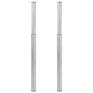 2 x Teleskopfuß Stützfuß Tischbein Edelstahl 710mm-1100mm