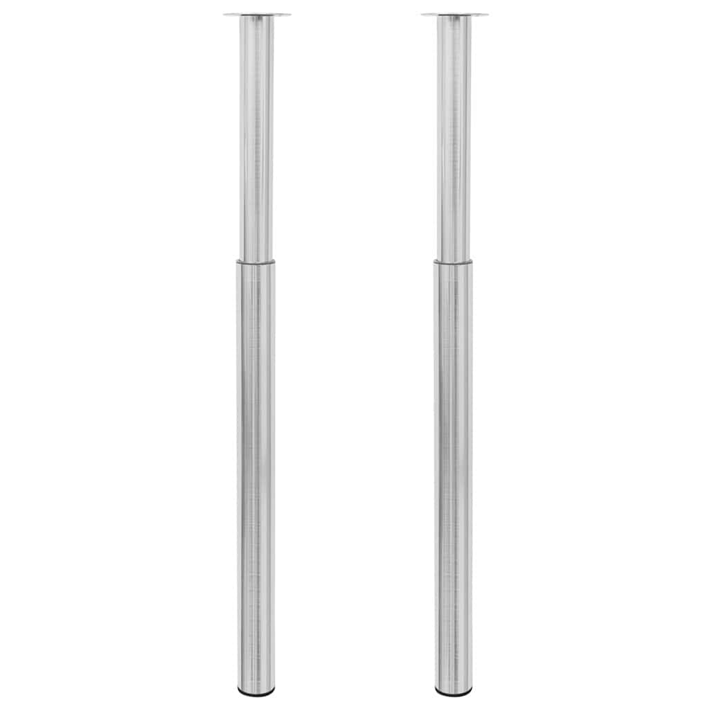 2 x Teleskopfuß Stützfuß Tischbein Edelstahl 710mm-1100mm