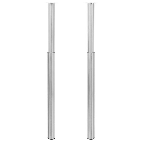 2 x Teleskopfuß Stützfuß Tischbein Edelstahl 710mm-1100mm