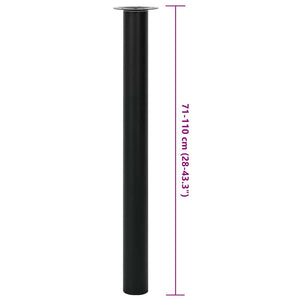 2 x Teleskopfuß Tischfuß Stützfuß Tischbein Schwarz 710 mm-1100 mm