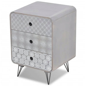 vidaXL Armoire de rangement avec 3 tiroirs Gris