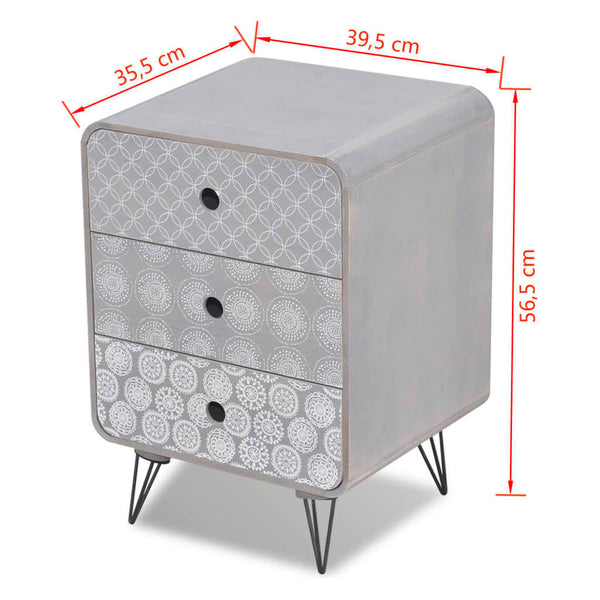 vidaXL Armoire de rangement avec 3 tiroirs Gris