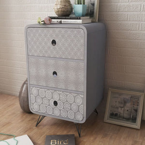 vidaXL Armoire de rangement avec 3 tiroirs Gris