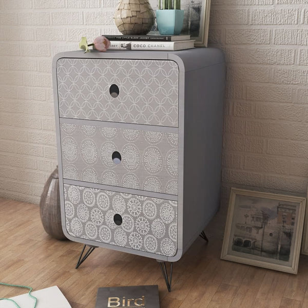 vidaXL Armoire de rangement avec 3 tiroirs Gris