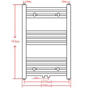 Handtuchheizkörper Warmwasser Gerade Grau 500x764 mm