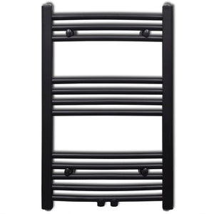 Sèche-serviettes eau chaude courbé noir 500x764 mm