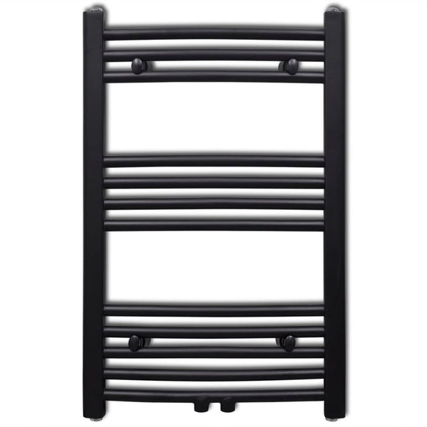 Sèche-serviettes eau chaude courbé noir 500x764 mm