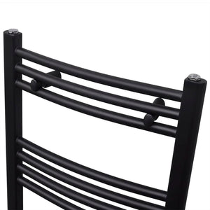 Sèche-serviettes eau chaude courbé noir 500x764 mm