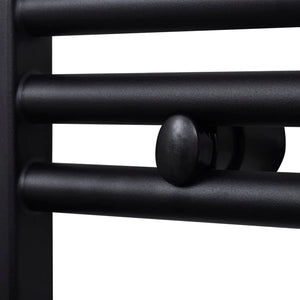 Sèche-serviettes eau chaude courbé noir 500x764 mm