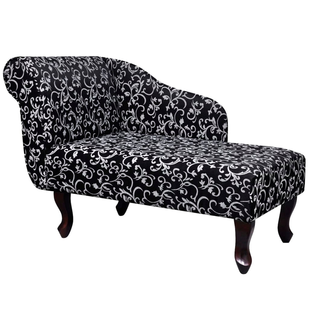 Schwarze und weiße Chaiselongue aus Stoff