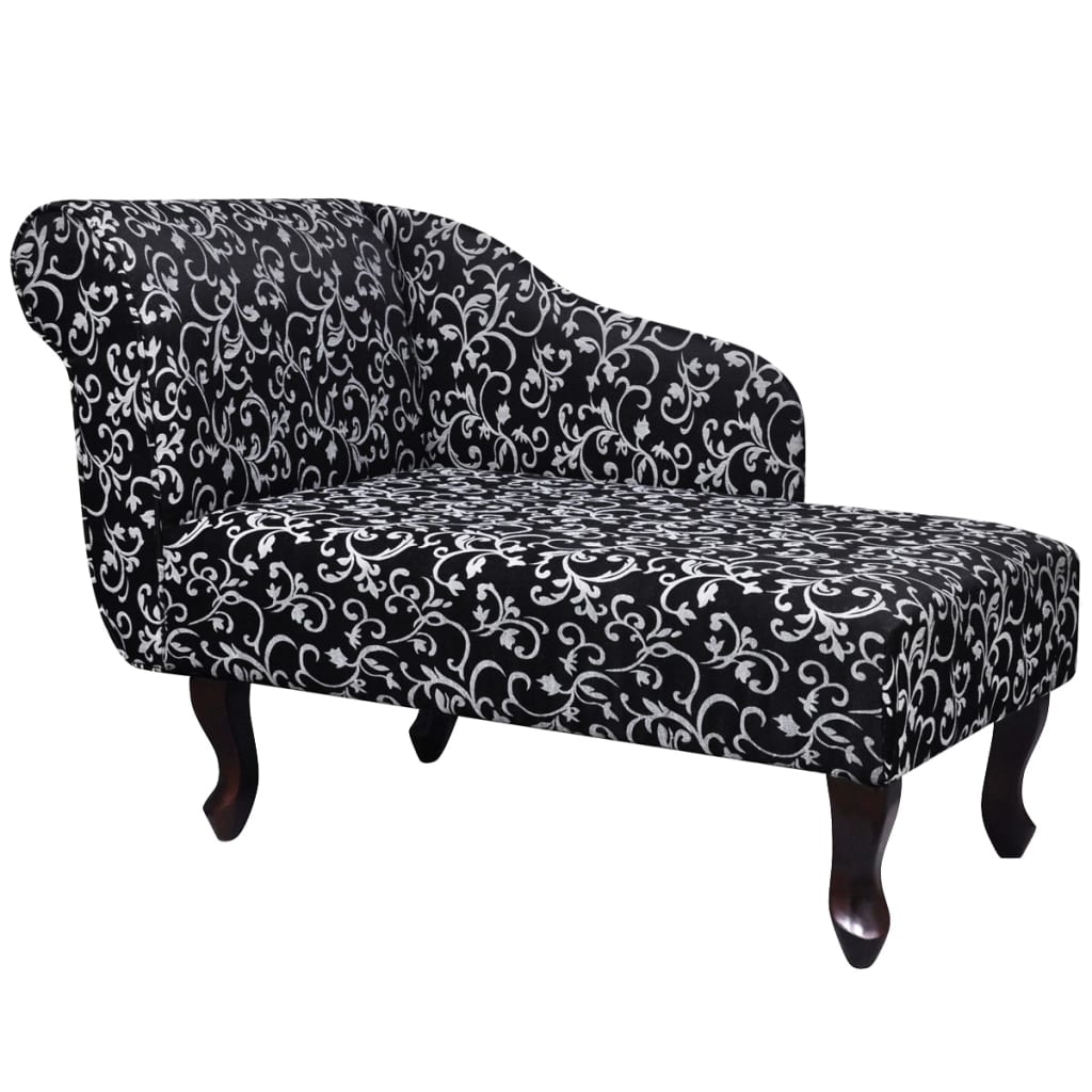Schwarze und weiße Chaiselongue aus Stoff