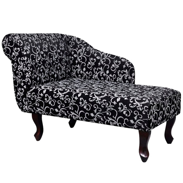 Schwarze und weiße Chaiselongue aus Stoff
