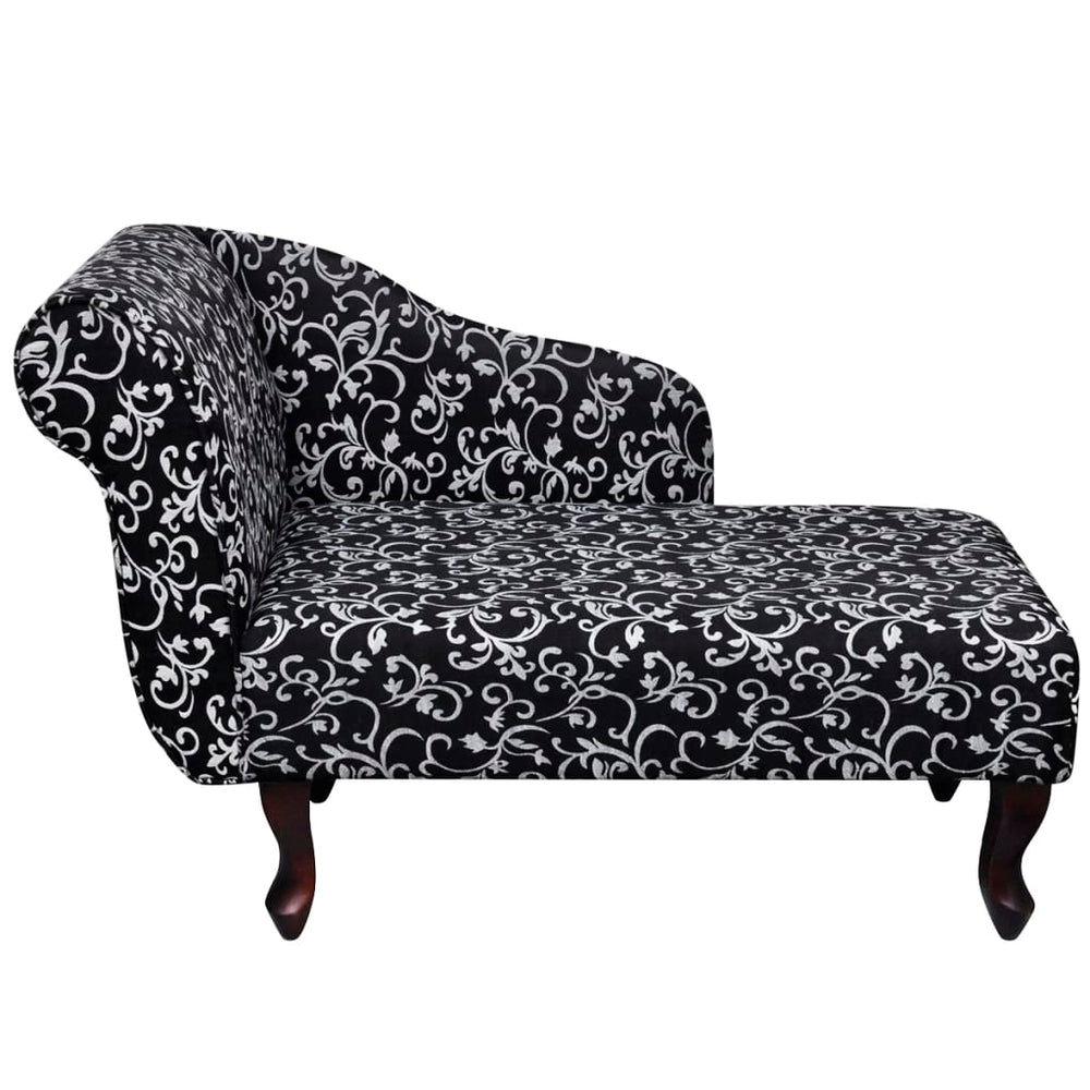 Schwarze und weiße Chaiselongue aus Stoff