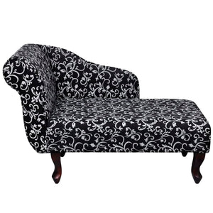 Schwarze und weiße Chaiselongue aus Stoff