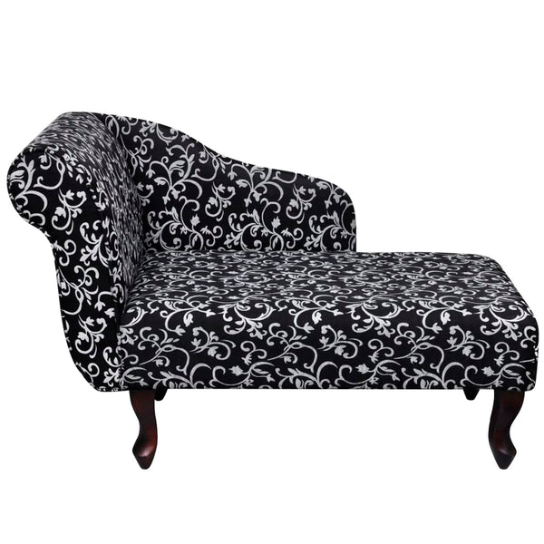 Schwarze und weiße Chaiselongue aus Stoff