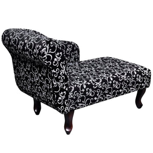 Schwarze und weiße Chaiselongue aus Stoff