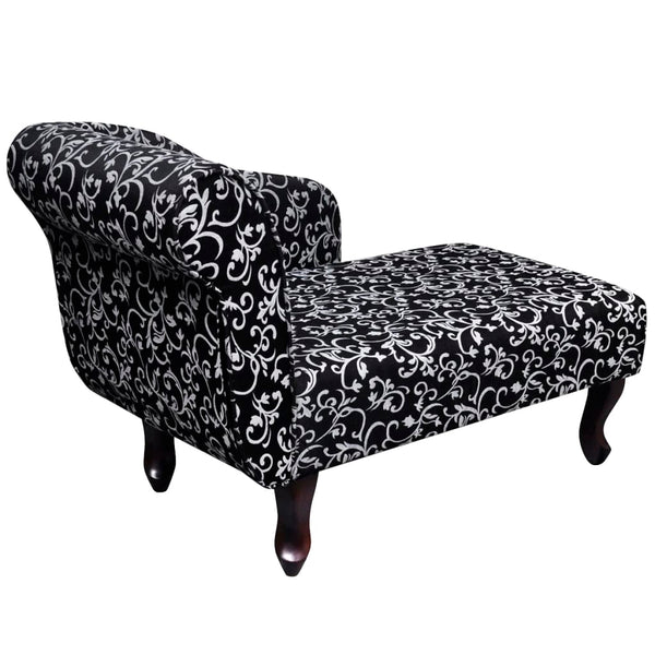 Schwarze und weiße Chaiselongue aus Stoff