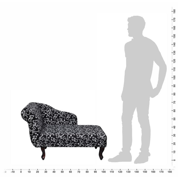 Schwarze und weiße Chaiselongue aus Stoff