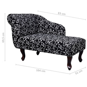 Schwarze und weiße Chaiselongue aus Stoff