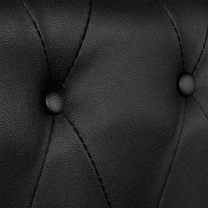 Chesterfield Sofa 3-Sitzer Schwarz Kunstleder