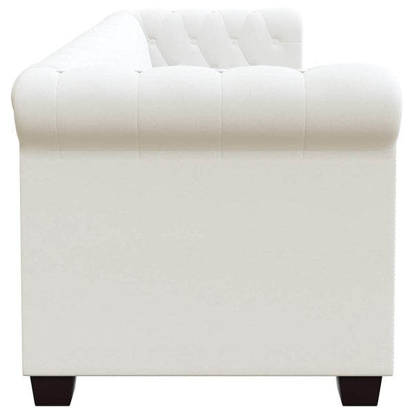 Chesterfield-Sofa 3-Sitzer Kunstleder Weiß