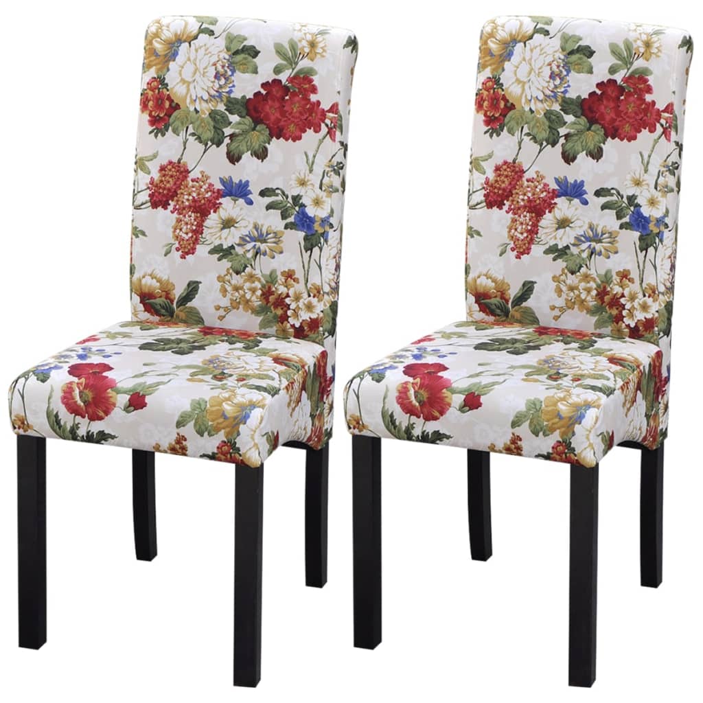 vidaXL Chaises de salle à manger 2 pcs Tissu multicolore