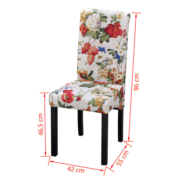 vidaXL Chaises de salle à manger 2 pcs Tissu multicolore