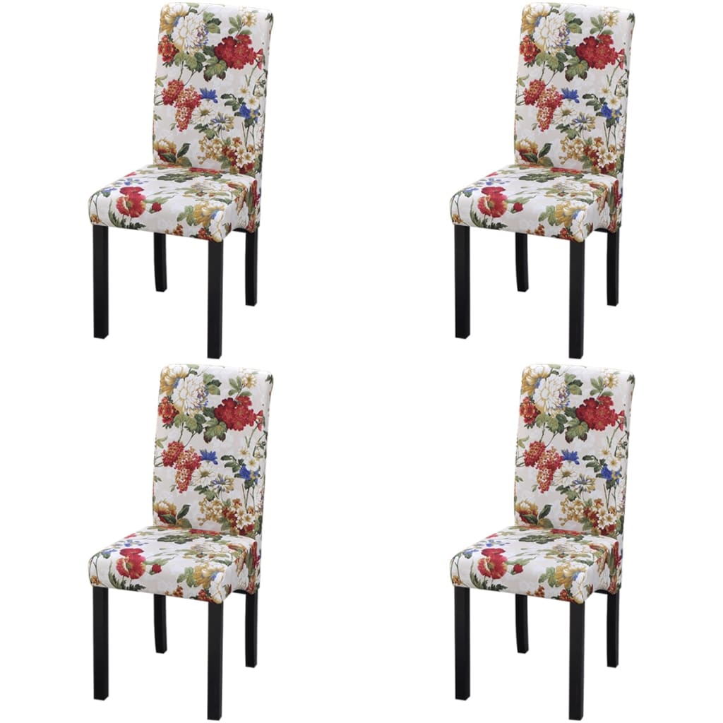 vidaXL Chaises de salle à manger 4 pcs Tissu multicolore