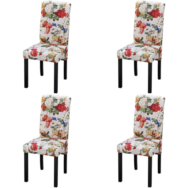 vidaXL Chaises de salle à manger 4 pcs Tissu multicolore