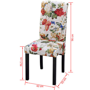 vidaXL Chaises de salle à manger 4 pcs Tissu multicolore