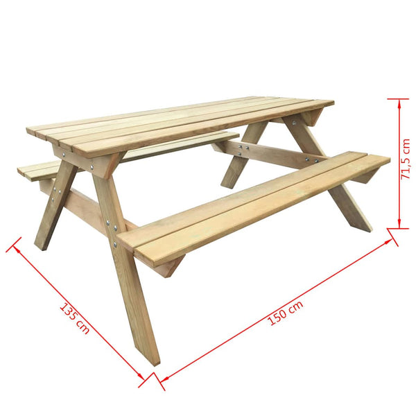 Holz Picknicktisch 150 cm