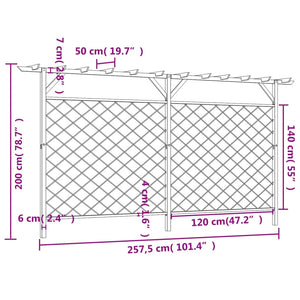 Holz Gitterzaun mit Pergola