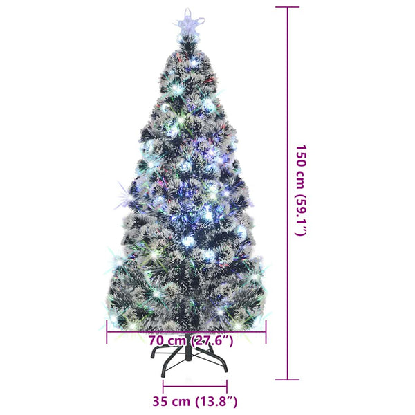 Vorbeleuchteter Weihnachtsbaum mit Ständer und LED 150 cm Glasfaser