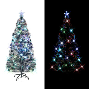 Vorbeleuchteter Weihnachtsbaum mit Ständer und LED 180 cm Glasfaser