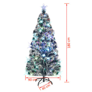 Vorbeleuchteter Weihnachtsbaum mit Ständer und LED 180 cm Glasfaser