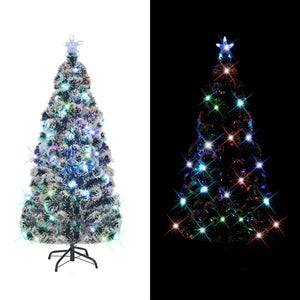 Vorbeleuchteter Weihnachtsbaum mit Ständer und LED 210 cm Glasfaser