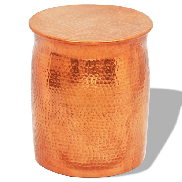 Kupferfarbener Hocker/Beistelltisch aus Aluminium