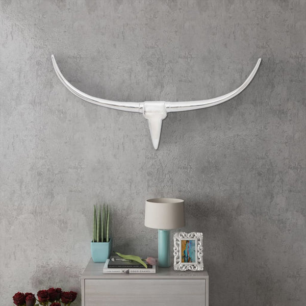 Wandmontierter Aluminium Stierkopf Silber 96cm